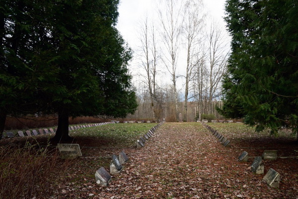 Воинское кладбище в посёлке Аугшлигатне (общий вид)