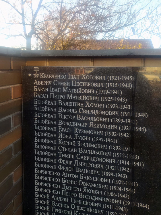 Памятник погибшим землякам в селе Гнедин (вид 2)