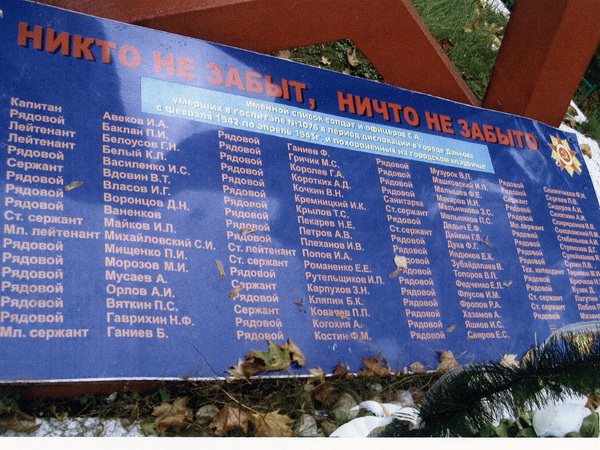 Братская могила в городе Данков (мемориальная плита)